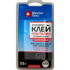 Клей эпоксидный пластилин, холодная сварка, 55г, MasterTeks HomeMaster, белый